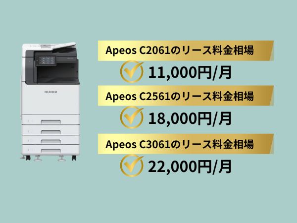 Apeos C2061・C2561・C3061のリース料金相場