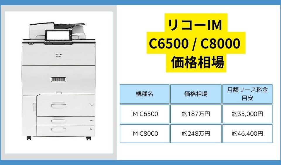 リコーIM C6500 / C8000 価格相場