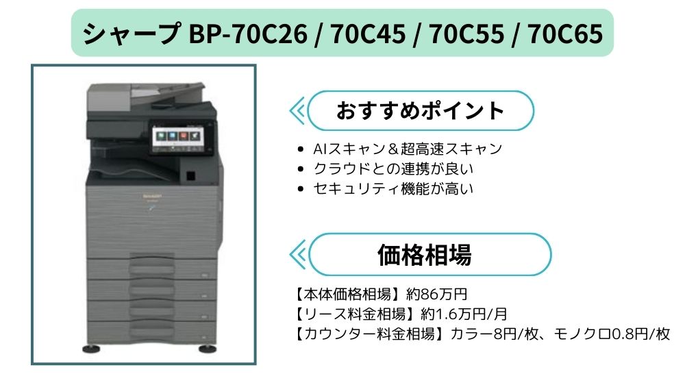 BP-70C26・70C45・70C55・70C65まとめ
