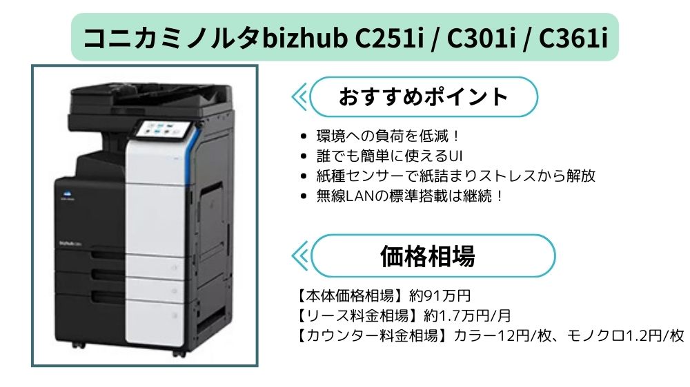 bizhub C251i / C301i / C361iまとめ