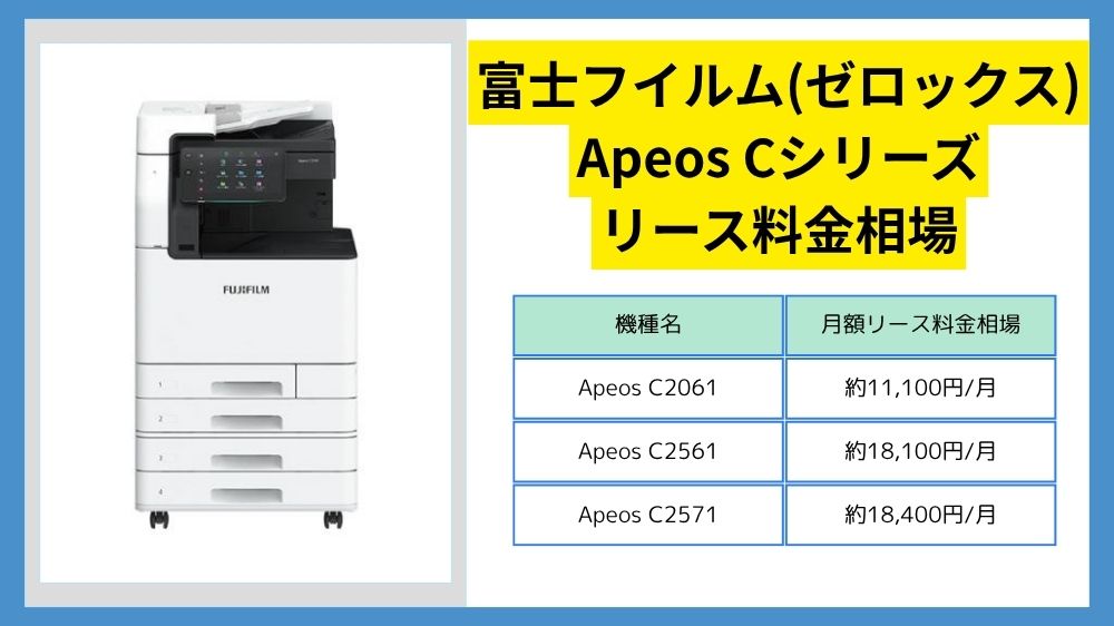 富士フイルム(ゼロックス)複合機】『Apeos Cシリーズ』のリース料金は？