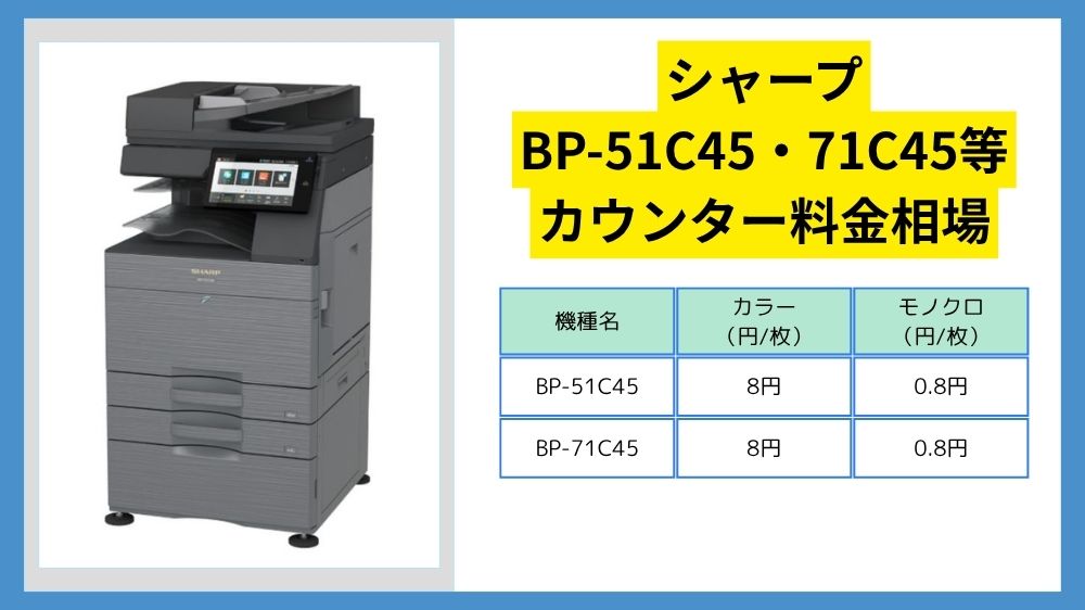 BP-51C45_71C45のカウンター料金
